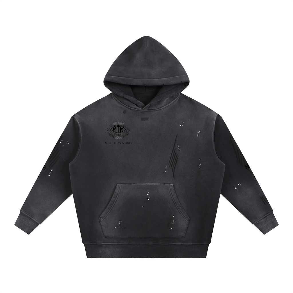 MTM Vintage Washed Frayed Fleece Hoodie