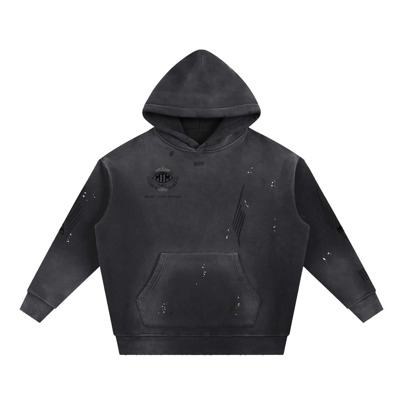 MTM Vintage Washed Frayed Fleece Hoodie