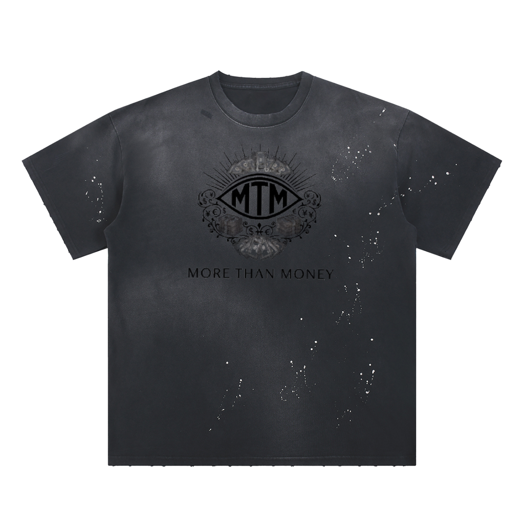MTM Hand-Frayed Sunfade Paint Splatter T-Shirt
